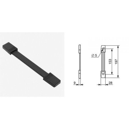 Poignée rétractable 197mm