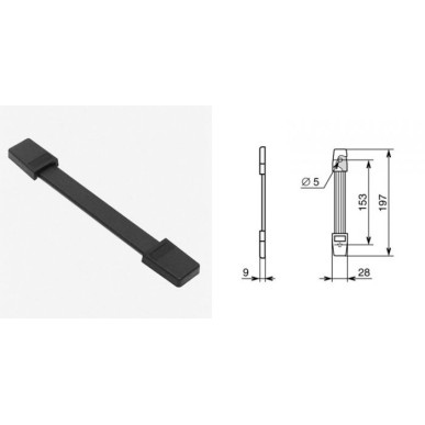 Poignée rétractable 197mm