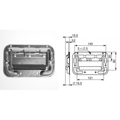 Poignée de surface à ressort sur plaque