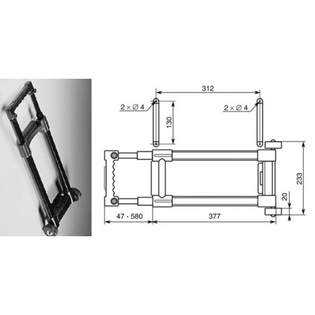 Poignée télescopique amovible de surface