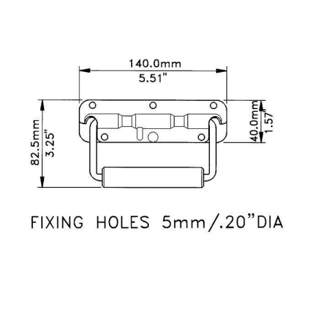 Poignée noire de surface à ressort grip 19mm