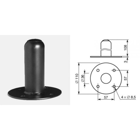 Douille encastrable en acier pour enceinte acoustique 6510