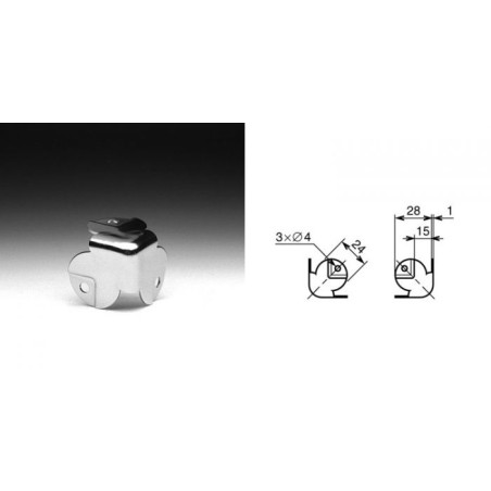 Coin plat chrome 28mm