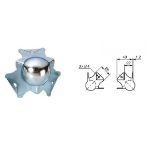 Coin à boule 40mm passage 3320