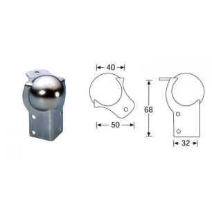 Coin à boule-renfort 68mm