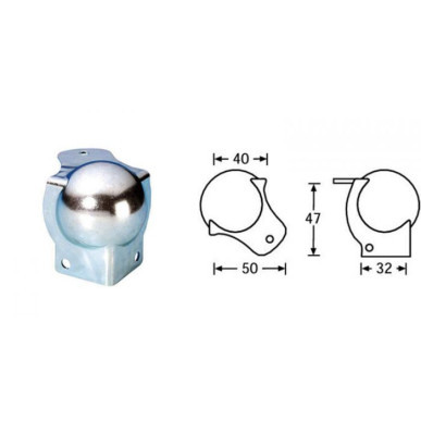 Coin à boule-renfort renfort 47mm