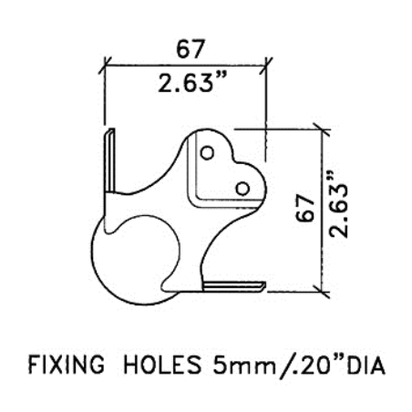 Coin à boule 1,8mm passage pour profilé 31x31mm noir