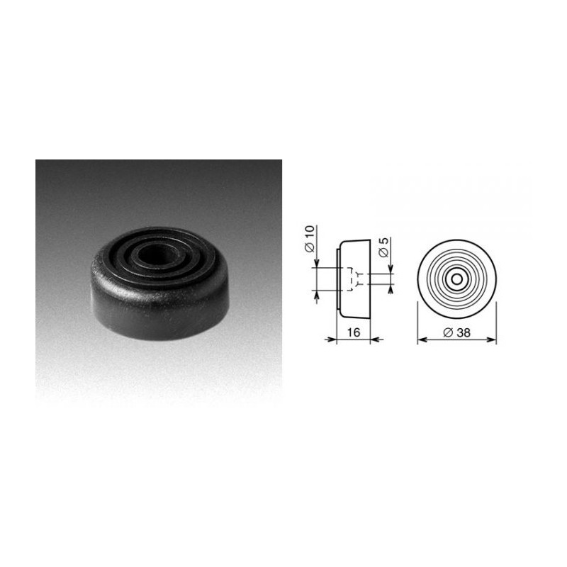 Pied plastique 38 x 16 mm