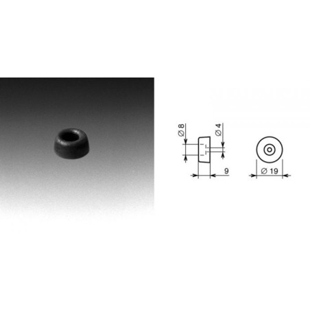 Pied caoutchouc 19 x 9 mm