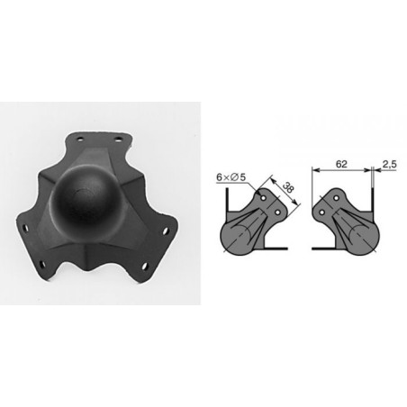 Coin à boule en plastique 62mm
