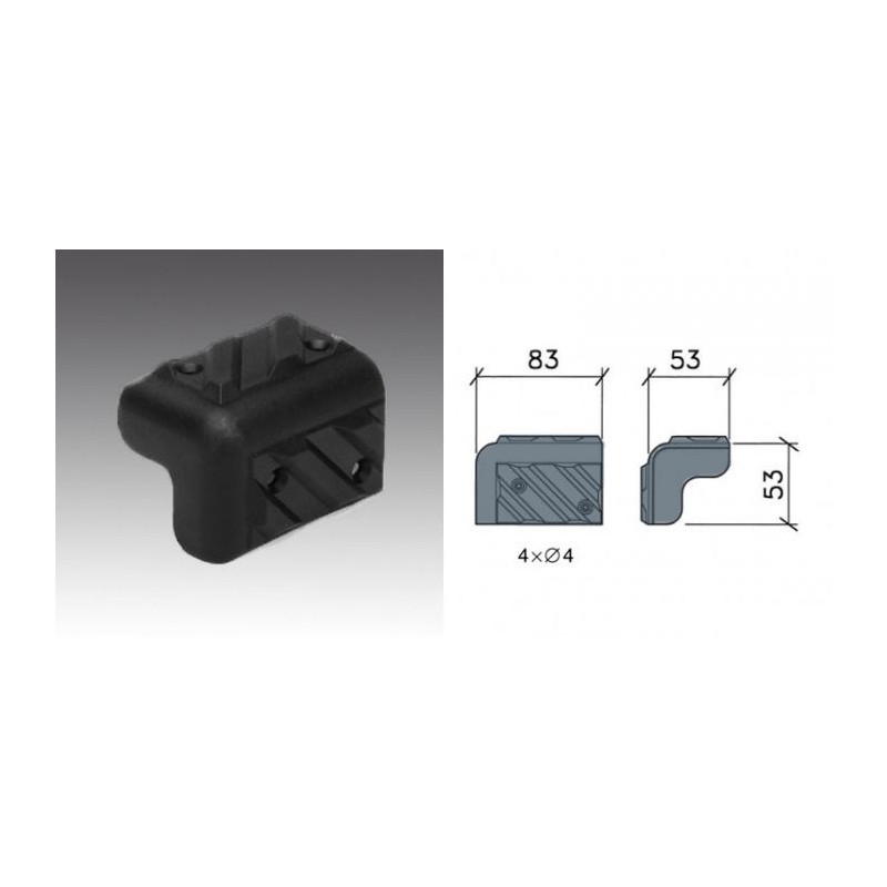 Coin plastique chevron 80mm Coin plastique chevron 80mm