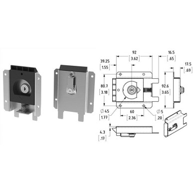 Fermoir SLAM à clé avec support attache
