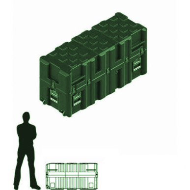 Amazon Case 1115 x 365 x 560 (Int. mm), Verte, couvercle amovible