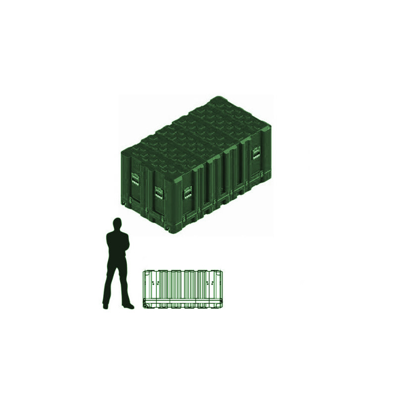 Amazon Case 1496 x 799 x 713 (Int. mm), Verte, couvercle amovible