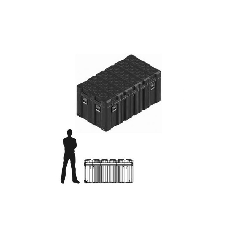 Amazon Case 1496 x 799 x 713 (Int. mm), Noire, couvercle amovible