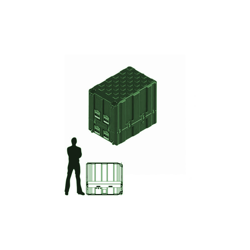 Amazon Case 840 x 540 x 760 (Int. mm), Verte, couvercle amovible