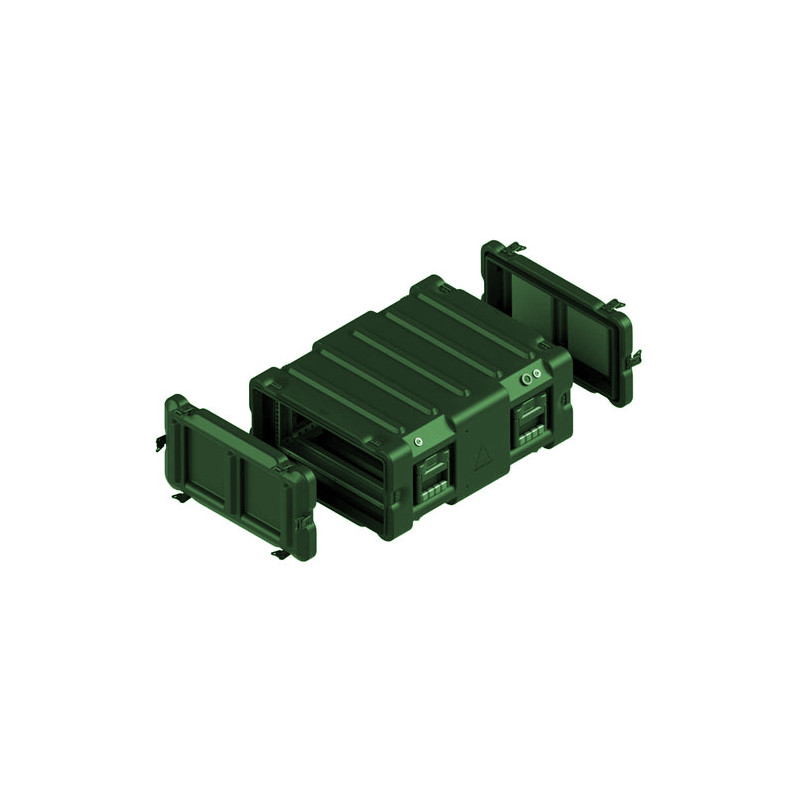 Amazon rack 4U, profondeur châssis 610 mm, couv. arrière 70 mm, Vert