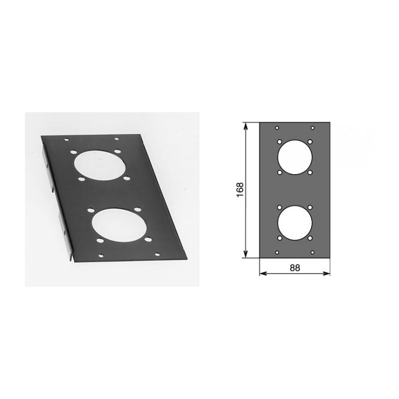 MSB Face avant H:4 L:2 pour 2 embases Femelle 16A
