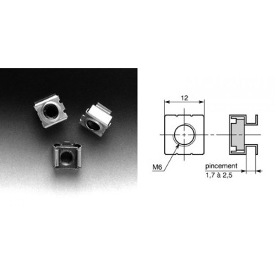 Ecrou-cage M6 pour 4202 et 4203 (sachet de cent)
