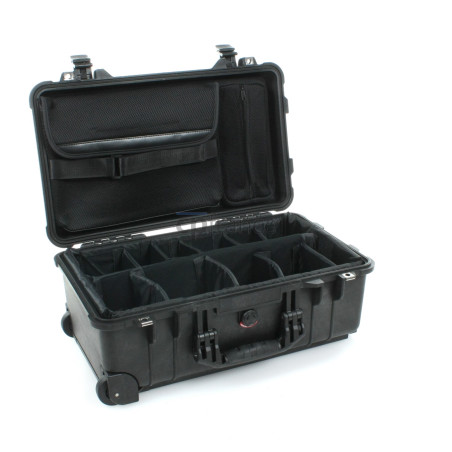 Valise Peli™ 1510 avec kit cloisons et pochette de couvercle, noire
