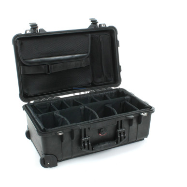 Valise Peli™ 1510 avec kit cloisons et pochette de couvercle, noire