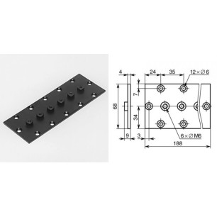 Contre-plaque pour barre d'ancrage système "Flying track" 1009