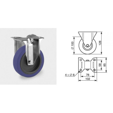 Roulette fixe diamètre 100mm