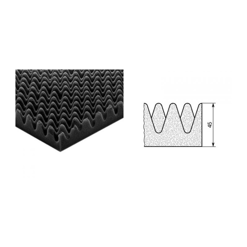Mousse souple alvéolée 1000 mm x 1200 mm. Epaisseur 45mm