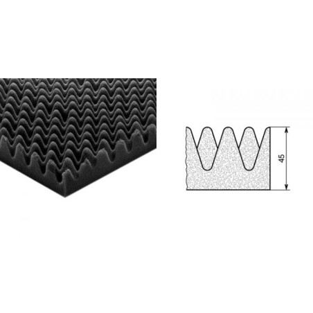 Mousse souple alvéolée 1000 mm x 1200 mm. Epaisseur 45mm