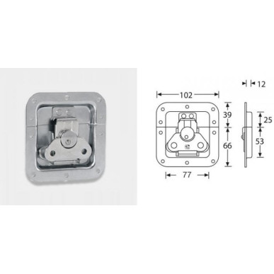 Fermeture papillon encastrée cuvette 12mm