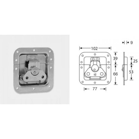Fermeture papillon encastrée cuvette 9mm ressort