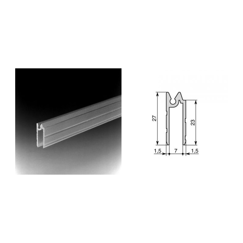 Profilé d'emboîtement hybride 7mm avec gorge pour joint (le mètre)