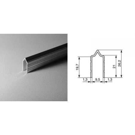 Profilé d'emboîtement mâle 9.5mm (le mètre)