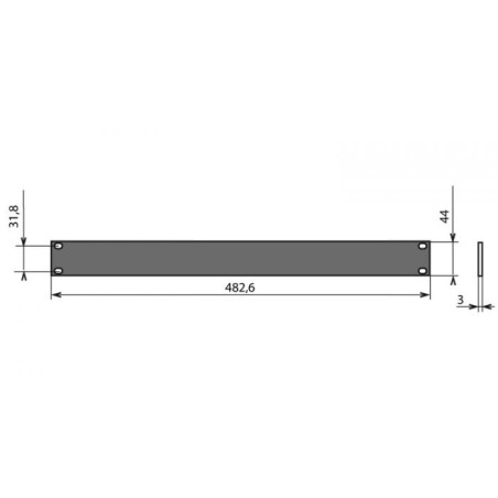 Panneau 19 pouces plat en aluminium 1U