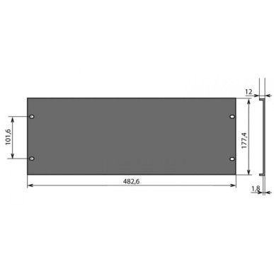 Panneau rackable 4U en Aluminium