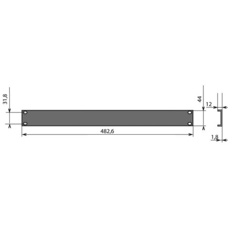 Panneau rackable en U en aluminium 1U