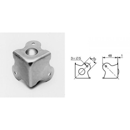Coin plat 48mm avec pied mâle