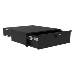 Tiroir 19" 3U renforcé à clé Prof. 475mm avec passage de câble
