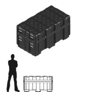 Amazon Case 1270 x 660 x 612 (Int. mm), Noire, couvercle amovible