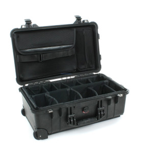 Valise Peli™ 1510 avec kit cloisons et pochette de couvercle, noire